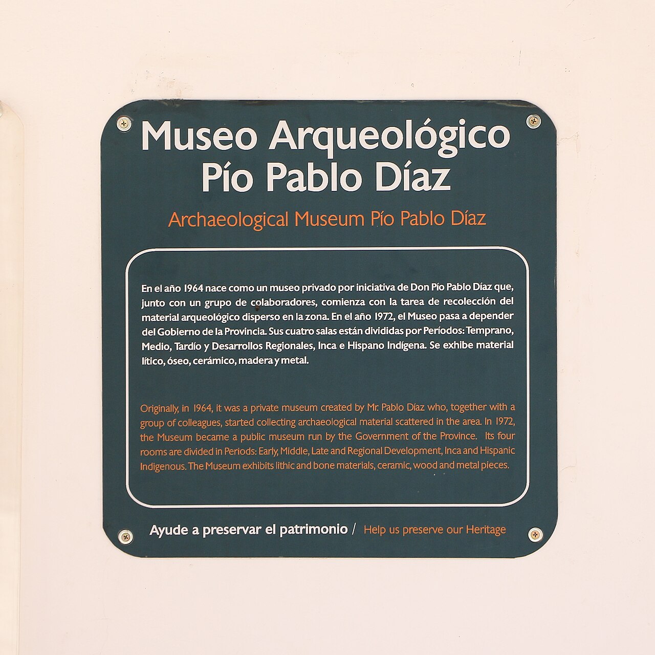 Museo Arqueológico Pío Pablo Díaz