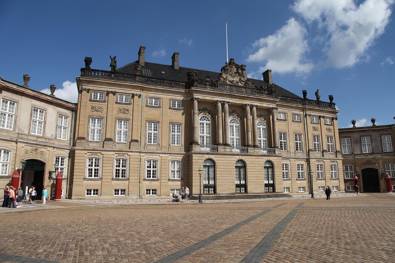 Pałac Amalienborg i straż królewska