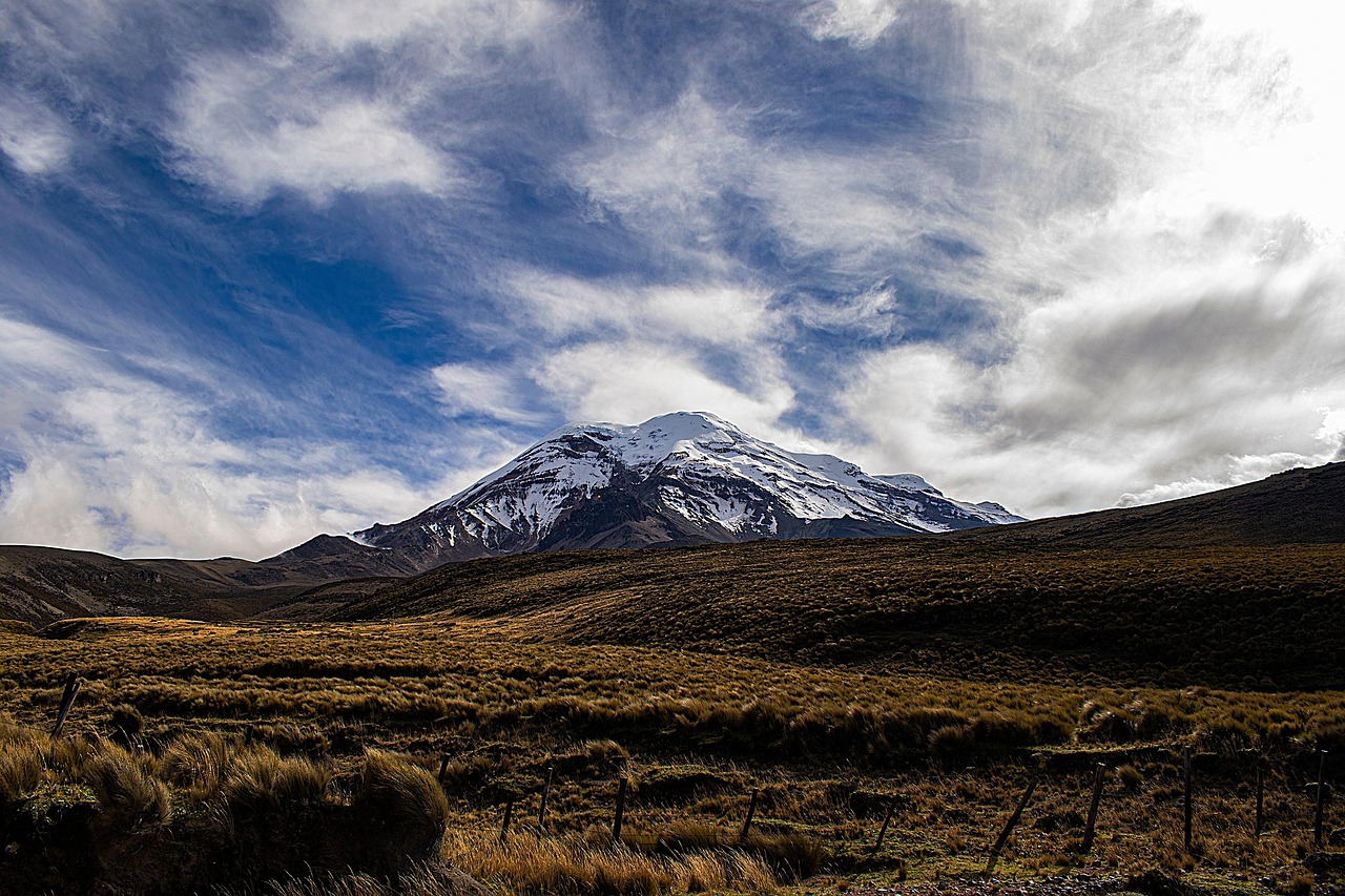 Guano i widok na Chimborazo