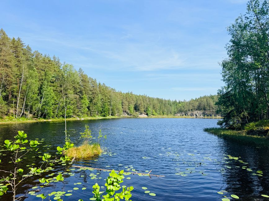 Kajakiem po Nuuksion Pitkäjärvi