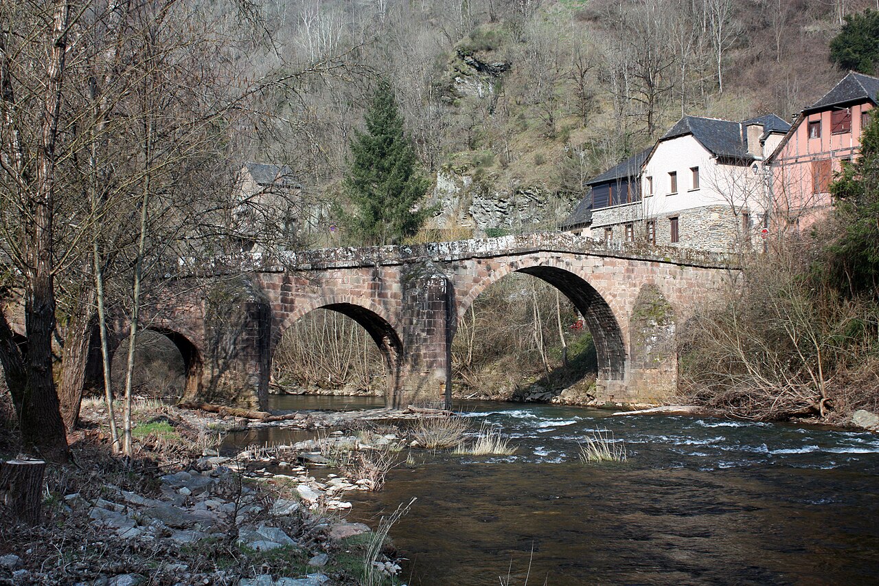 Pont des Pèlerins i brzegi Dourdou