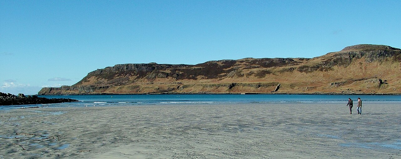Plaża i machair w Calgary Bay