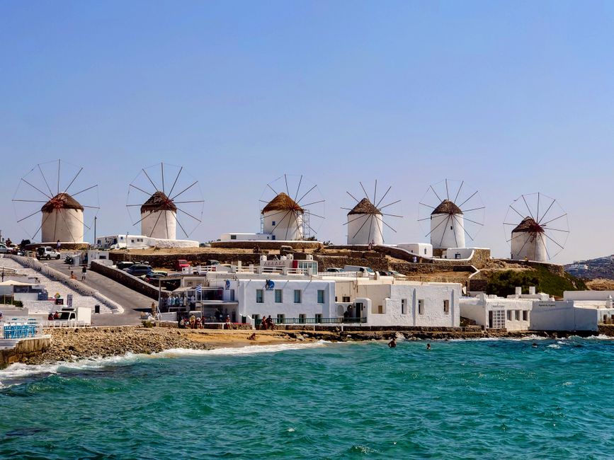 Chora Mykonos i wiatraki Kato Mili
