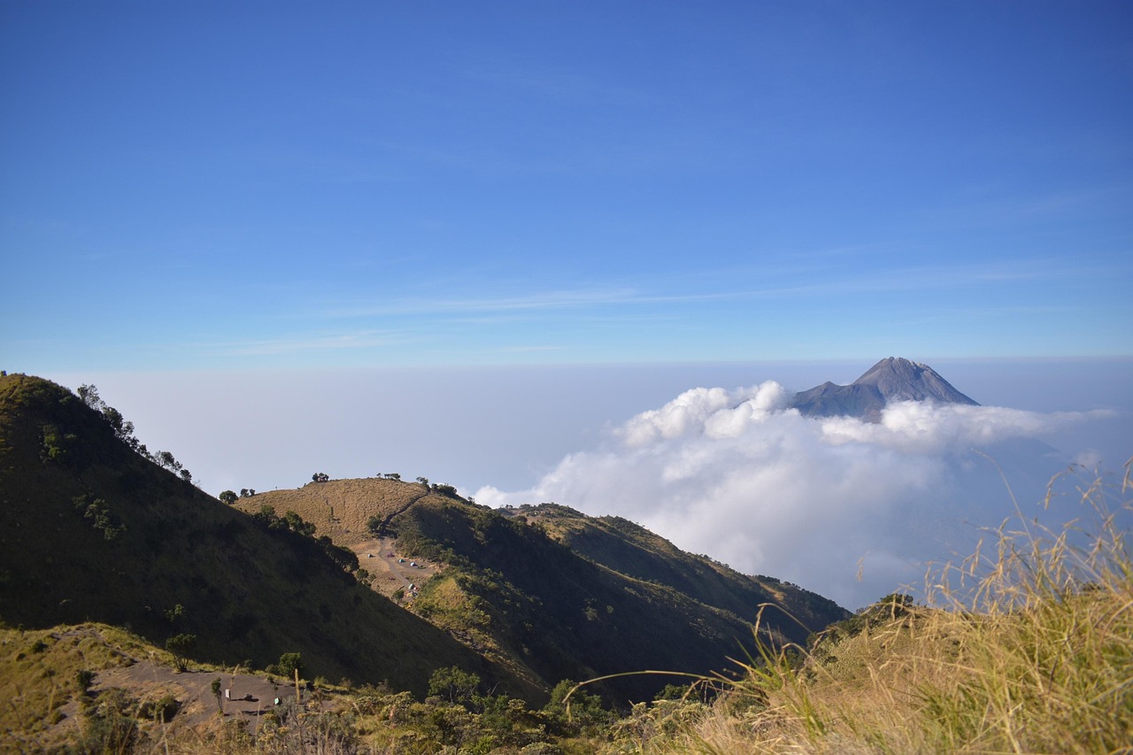 Widok na Merapi i okoliczne wioski