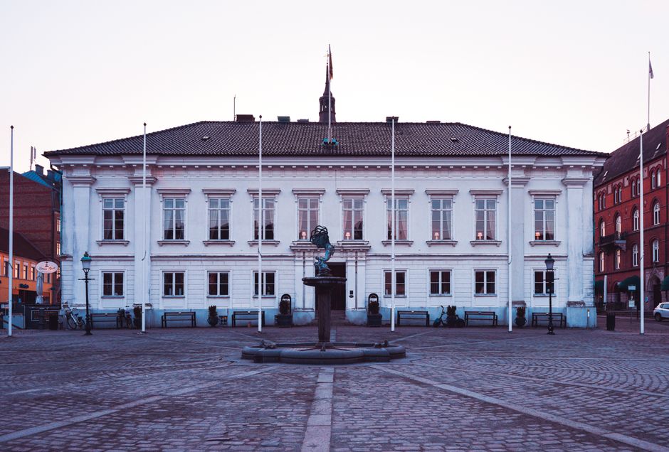 Centrum Ystad i ratusz