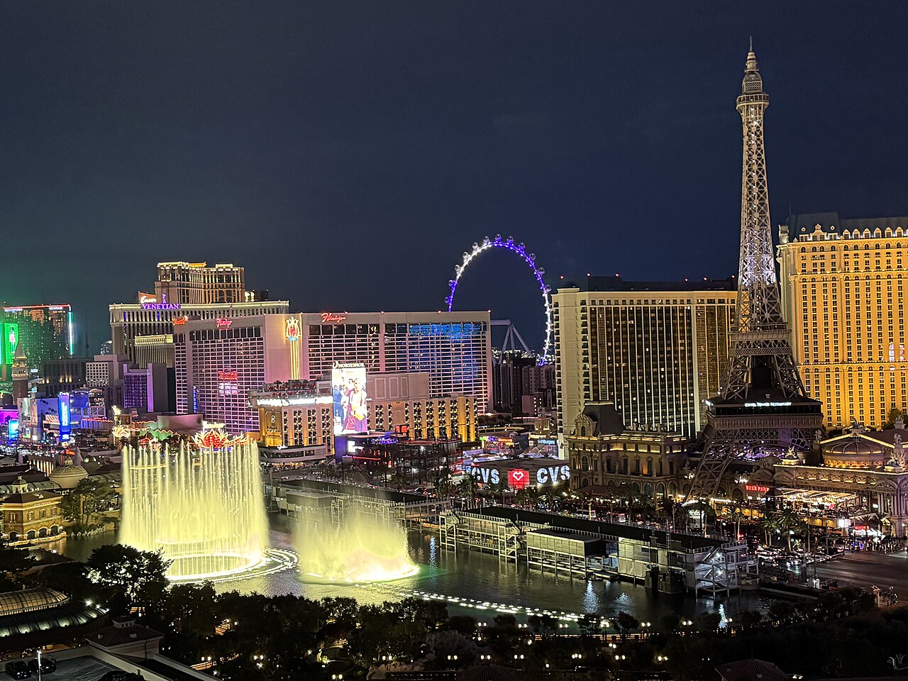 Las Vegas Strip i fontanny Bellagio